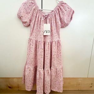 Zara kids pink floral dress